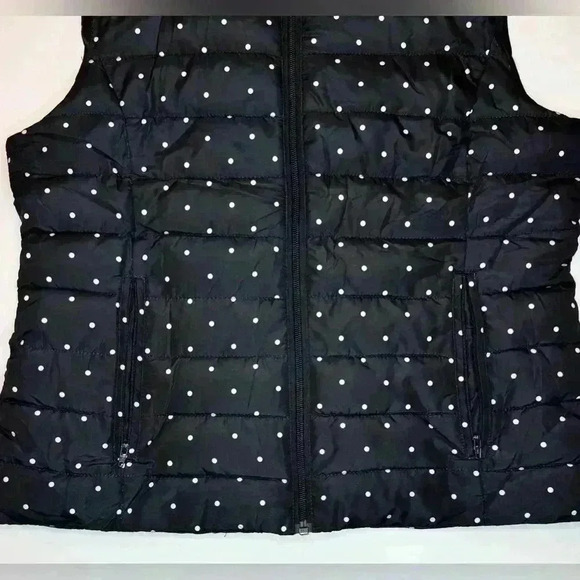 Colebrook Women's Black Polka Dot Full Zipper Vest US Size Medium - Picture 4 of 7